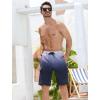 image:imageSILKWORLD Mens Swim Trunks with Compression Liner QuickDry 10 Stretch Beach ShortsGray Black Gradient