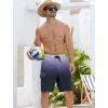 image:imageSILKWORLD Mens Swim Trunks with Compression Liner QuickDry 10 Stretch Beach ShortsGray Black Gradient