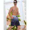 image:imageSILKWORLD Mens Swim Trunks with Compression Liner QuickDry 10 Stretch Beach ShortsGray Black Gradient