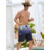 image:imageSILKWORLD Mens Swim Trunks with Compression Liner QuickDry 10 Stretch Beach ShortsGray Black Gradient