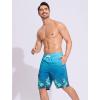 image:imageSILKWORLD Mens Swim Trunks with Compression Liner QuickDry 10 Stretch Beach ShortsLake Blue Gradient