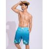 image:imageSILKWORLD Mens Swim Trunks with Compression Liner QuickDry 10 Stretch Beach ShortsLake Blue Gradient