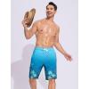 image:imageSILKWORLD Mens Swim Trunks with Compression Liner QuickDry 10 Stretch Beach ShortsLake Blue Gradient