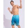 image:imageSILKWORLD Mens Swim Trunks with Compression Liner QuickDry 10 Stretch Beach ShortsLake Blue Gradient