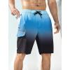 image:imageSILKWORLD Mens Swim Trunks with Compression Liner QuickDry 10 Stretch Beach ShortsLight Blue Gradient