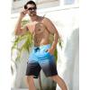 image:imageSILKWORLD Mens Swim Trunks with Compression Liner QuickDry 10 Stretch Beach ShortsLight Blue Gradient