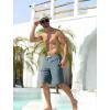 image:imageSILKWORLD Mens Swim Trunks with Compression Liner QuickDry 10 Stretch Beach ShortsLight Gray