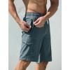 image:imageSILKWORLD Mens Swim Trunks with Compression Liner QuickDry 10 Stretch Beach ShortsLight Gray
