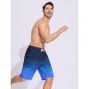 image:imageSILKWORLD Mens Swim Trunks with Compression Liner QuickDry 10 Stretch Beach ShortsNavy Floral Gradient