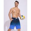 image:imageSILKWORLD Mens Swim Trunks with Compression Liner QuickDry 10 Stretch Beach ShortsNavy Floral Gradient