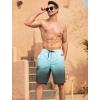 image:imageSILKWORLD Mens Swim Trunks with Compression Liner QuickDry 10 Stretch Beach ShortsSky Blue Black Gradient