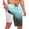 image:imageSILKWORLD Mens Swim Trunks with Compression Liner QuickDry 10 Stretch Beach ShortsSky Blue Black Gradient