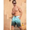 image:imageSILKWORLD Mens Swim Trunks with Compression Liner QuickDry 10 Stretch Beach ShortsSky Blue Black Gradient