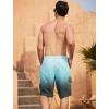 image:imageSILKWORLD Mens Swim Trunks with Compression Liner QuickDry 10 Stretch Beach ShortsSky Blue Black Gradient
