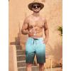 image:imageSILKWORLD Mens Swim Trunks with Compression Liner QuickDry 10 Stretch Beach ShortsSky Blue Black Gradient