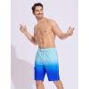 image:imageSILKWORLD Mens Swim Trunks with Compression Liner QuickDry 10 Stretch Beach ShortsSky Blue Gradient