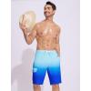 image:imageSILKWORLD Mens Swim Trunks with Compression Liner QuickDry 10 Stretch Beach ShortsSky Blue Gradient
