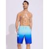 image:imageSILKWORLD Mens Swim Trunks with Compression Liner QuickDry 10 Stretch Beach ShortsSky Blue Gradient