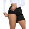 image:imageSILKWORLD Womens Running Shorts Hight Waist 5 Summer Athletic Gym Workout Fashion Short with Liner and Zipper PocketsAblack