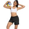 image:imageSILKWORLD Womens Running Shorts Hight Waist 5 Summer Athletic Gym Workout Fashion Short with Liner and Zipper PocketsAblack