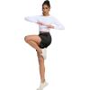 image:imageSILKWORLD Womens Running Shorts Hight Waist 5 Summer Athletic Gym Workout Fashion Short with Liner and Zipper PocketsAblack