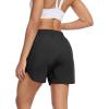 image:imageSILKWORLD Womens Running Shorts Hight Waist 5 Summer Athletic Gym Workout Fashion Short with Liner and Zipper PocketsAblack