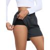 image:imageSILKWORLD Womens Running Shorts Hight Waist 5 Summer Athletic Gym Workout Fashion Short with Liner and Zipper PocketsDark Grey