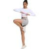 image:imageSILKWORLD Womens Running Shorts Hight Waist 5 Summer Athletic Gym Workout Fashion Short with Liner and Zipper PocketsLight Grey