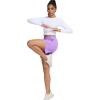 image:imageSILKWORLD Womens Running Shorts Hight Waist 5 Summer Athletic Gym Workout Fashion Short with Liner and Zipper PocketsLight Purple