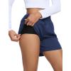 image:imageSILKWORLD Womens Running Shorts Hight Waist 5 Summer Athletic Gym Workout Fashion Short with Liner and Zipper PocketsNavy
