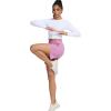 image:imageSILKWORLD Womens Running Shorts Hight Waist 5 Summer Athletic Gym Workout Fashion Short with Liner and Zipper PocketsPurple Pink