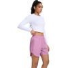 image:imageSILKWORLD Womens Running Shorts Hight Waist 5 Summer Athletic Gym Workout Fashion Short with Liner and Zipper PocketsPurple Pink