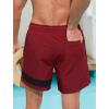 image:imageSILKWORLD Mens Swimming Trunks with Compression Liner 5 Inch Quick Dry Bathing Suit Beach Swim ShortsA1darkred Black