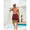 image:imageSILKWORLD Mens Swimming Trunks with Compression Liner 5 Inch Quick Dry Bathing Suit Beach Swim ShortsA1darkred Black