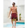 image:imageSILKWORLD Mens Swimming Trunks with Compression Liner 5 Inch Quick Dry Bathing Suit Beach Swim ShortsA1darkred Black