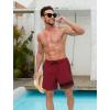 image:imageSILKWORLD Mens Swimming Trunks with Compression Liner 5 Inch Quick Dry Bathing Suit Beach Swim ShortsA1darkred Black