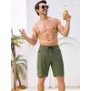 image:imageSILKWORLD Mens Swim Trunks with Compression Liner Quick Dry Bathing Suit 9 Swimming Beach Shorts with Zipper PocketsArmy Green