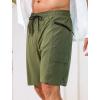 image:imageSILKWORLD Mens Swim Trunks with Compression Liner Quick Dry Bathing Suit 9 Swimming Beach Shorts with Zipper PocketsArmy Green