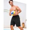 image:imageSILKWORLD Mens Swim Trunks with Compression Liner Quick Dry Bathing Suit 9 Swimming Beach Shorts with Zipper PocketsBlack