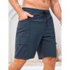 image:imageSILKWORLD Mens Swim Trunks with Compression Liner Quick Dry Bathing Suit 9 Swimming Beach Shorts with Zipper PocketsDark Grey