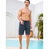 image:imageSILKWORLD Mens Swim Trunks with Compression Liner Quick Dry Bathing Suit 9 Swimming Beach Shorts with Zipper PocketsDark Grey