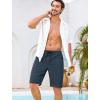image:imageSILKWORLD Mens Swim Trunks with Compression Liner Quick Dry Bathing Suit 9 Swimming Beach Shorts with Zipper PocketsDark Grey