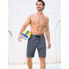 image:imageSILKWORLD Mens Swim Trunks with Compression Liner Quick Dry Bathing Suit 9 Swimming Beach Shorts with Zipper PocketsDusty Blue