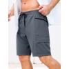 image:imageSILKWORLD Mens Swim Trunks with Compression Liner Quick Dry Bathing Suit 9 Swimming Beach Shorts with Zipper PocketsDusty Blue