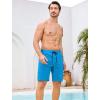 image:imageSILKWORLD Mens Swim Trunks with Compression Liner Quick Dry Bathing Suit 9 Swimming Beach Shorts with Zipper PocketsLake Blue