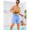 image:imageSILKWORLD Mens Swim Trunks with Compression Liner Quick Dry Bathing Suit 9 Swimming Beach Shorts with Zipper PocketsLight Blue