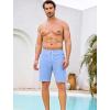 image:imageSILKWORLD Mens Swim Trunks with Compression Liner Quick Dry Bathing Suit 9 Swimming Beach Shorts with Zipper PocketsLight Blue