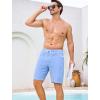 image:imageSILKWORLD Mens Swim Trunks with Compression Liner Quick Dry Bathing Suit 9 Swimming Beach Shorts with Zipper PocketsLight Blue