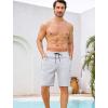 image:imageSILKWORLD Mens Swim Trunks with Compression Liner Quick Dry Bathing Suit 9 Swimming Beach Shorts with Zipper PocketsLight Grey