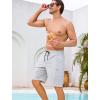 image:imageSILKWORLD Mens Swim Trunks with Compression Liner Quick Dry Bathing Suit 9 Swimming Beach Shorts with Zipper PocketsLight Grey